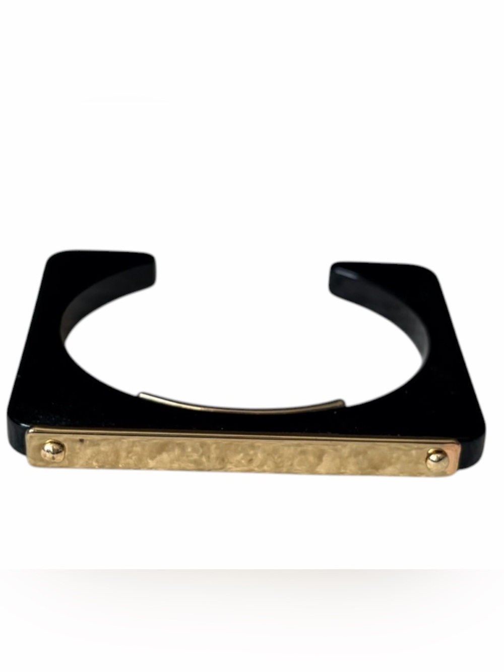 French Connection Black and Gold Square Cuff Bracelet